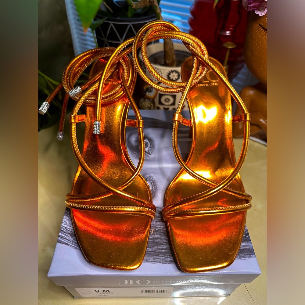 JLO Hot Metallic Stiletto Sandals